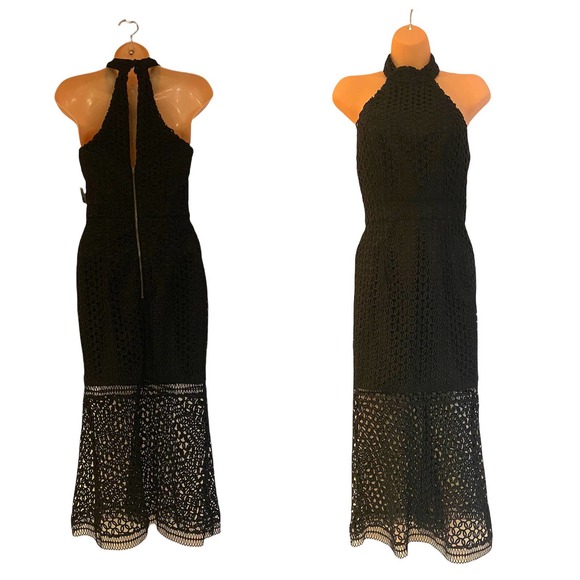 JARLO Crochet Mermaid Halter Sheath Cocktail Club Formal Midi Dress - Picture 13 of 13